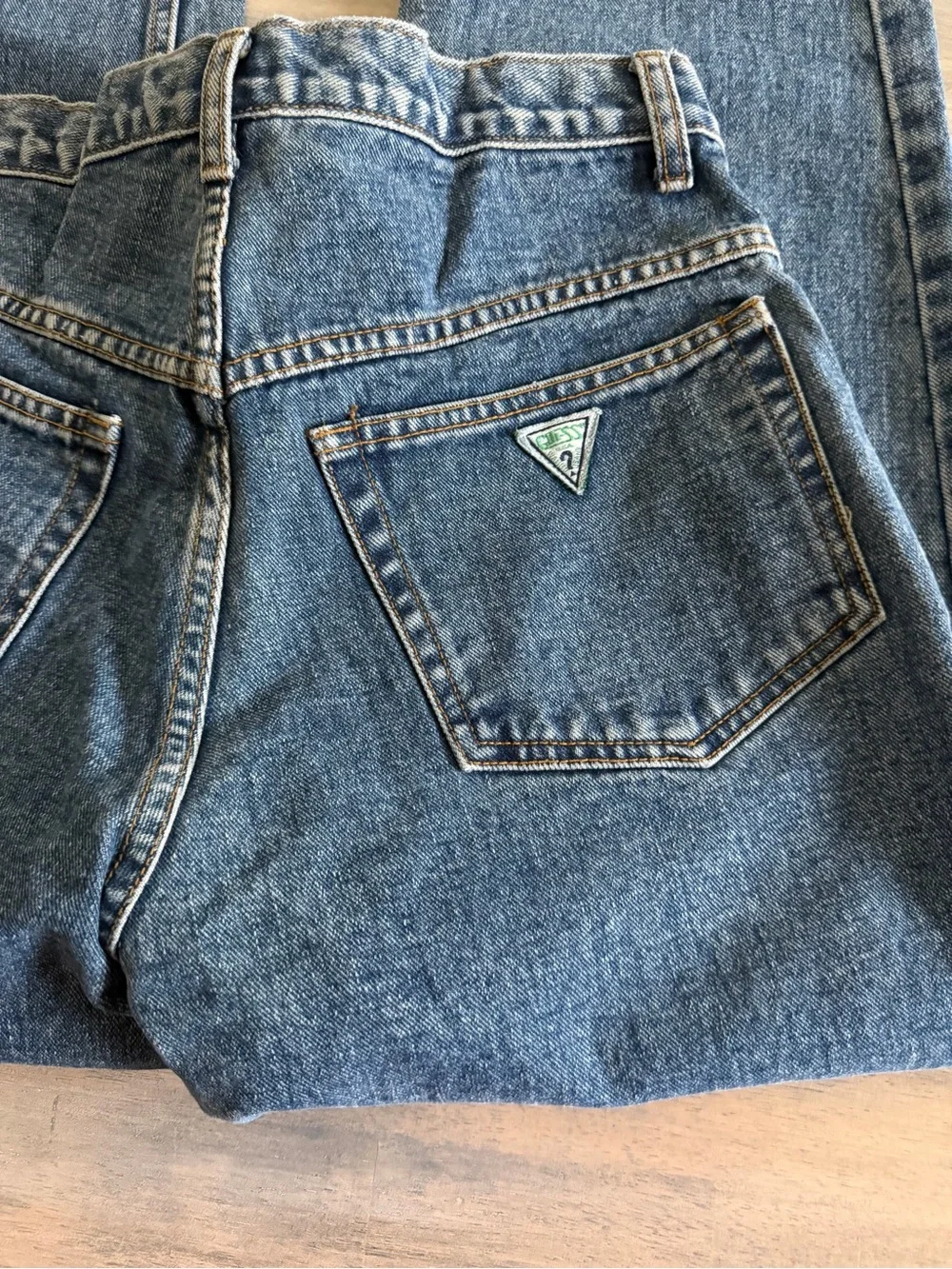 GUESS Vintage 90s Y2K 100% Cotton High Rise Rigid Denim Jeans Size 32 33x27 - Picture 6 of 9